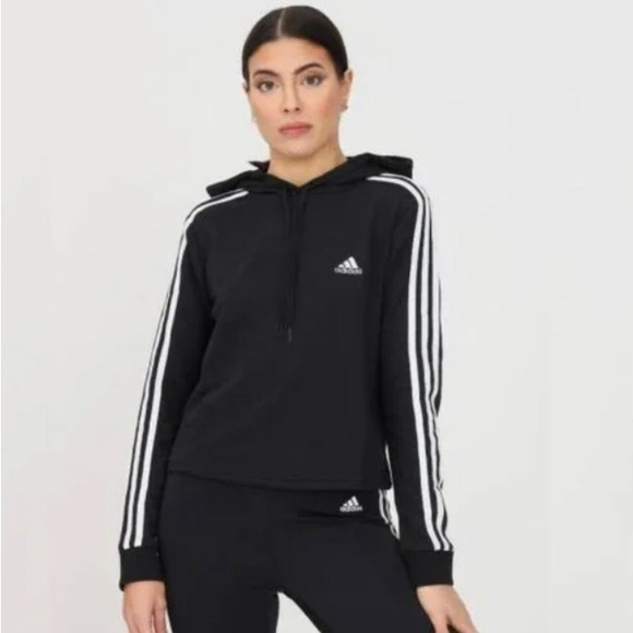 Adidas Black and White Hoodie Sweatshirt Size Small - Picture 1 of 4